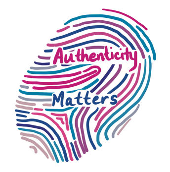 Authenticity matters thumb print logo